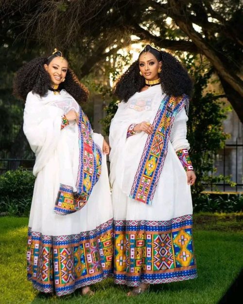 Best Habesha Kemis in Elegant Blue, Black, or Dark Gray - Image 2